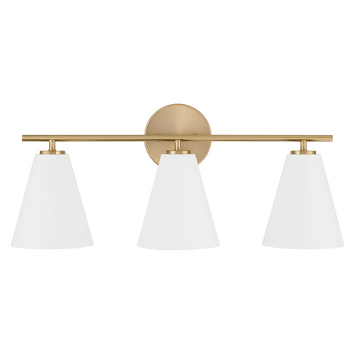 Capital Lighting Charlie Matte Brass & White Bathroom Light