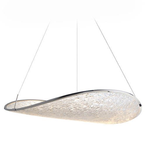 Et2 Moonscapes Polished Chrome LED Pendant Light with Curved Panel Shade