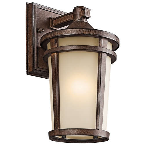 Atwood 11-Inch Outdoor Wall Light in Brown Stone by Kichler Lighting