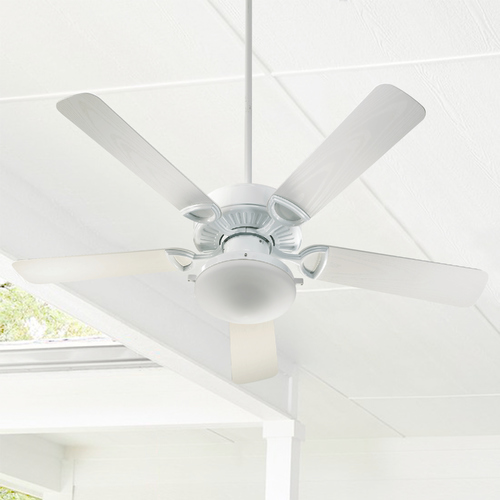 Quorum Lighting Estate Patio White Ceiling Fan with Light by Quorum Lighting 143525-906