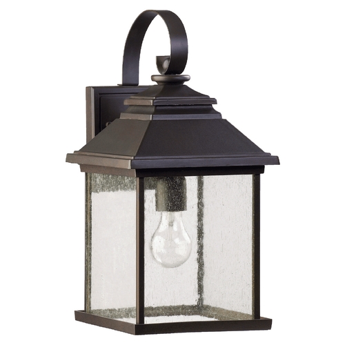 Quorum Lighting Seeded Glass Outdoor Wall Light Oiled Bronze by Quorum Lighting 7940-9-86