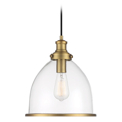 Meridian 11-Inch Wide Pendant in Natural Brass by Meridian M70119NB