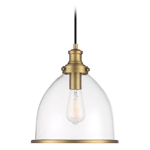 11-Inch Wide Pendant in Natural Brass by Meridian