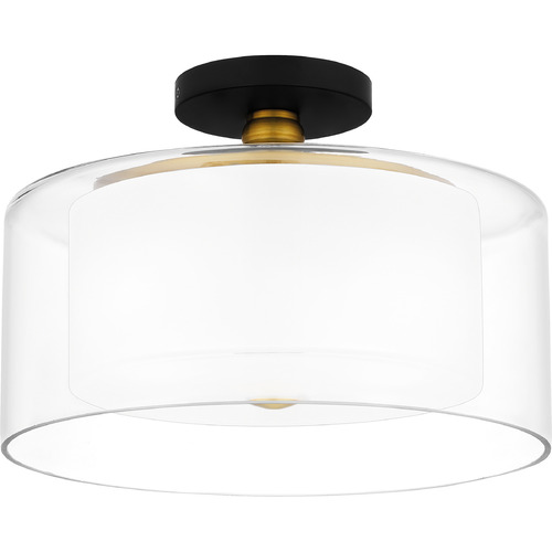 Rowland Semi-Flush Mount in Matte Black by Quoizel Lighting
