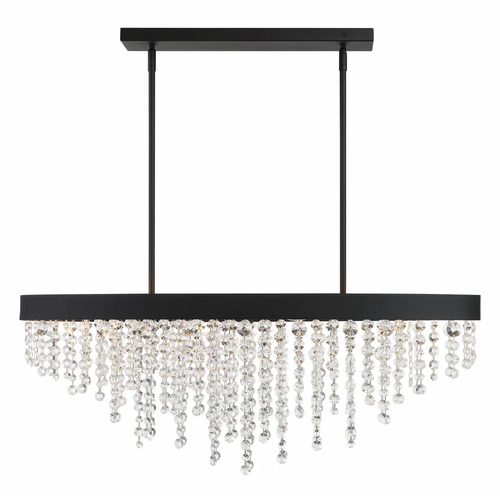 Crystorama Lighting Winham Crystal Linear Light in Black Forged by Crystorama Lighting WIN-619-BF-CL-MWP