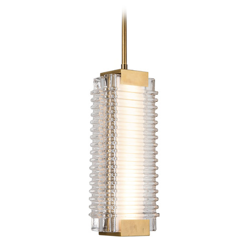 Alora Lighting Alai Vintage Brass LED Pendant Light with Rectangle Shade