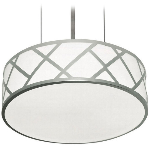 AFX Lighting Afx Lighting Haven Satin Nickel LED Pendant Light with Drum Shade HVNP13LAJUDSN