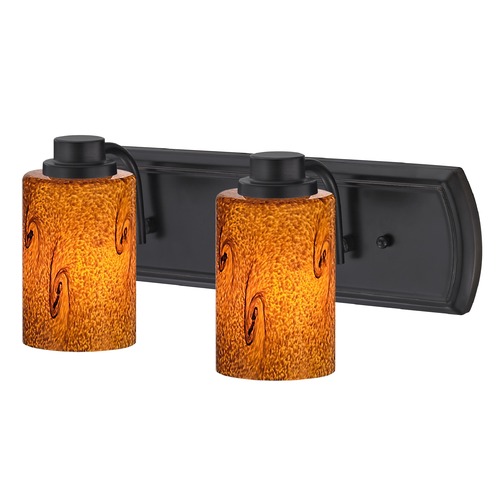 Bath Vanity Light with 2-Lights in Bronze
