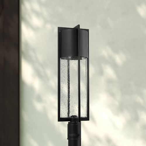 Seeded Glass Post Light Black by Hinkley Lighting