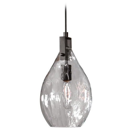 Campester 1 Light Watered Glass Mini Pendant by Uttermost Lighting