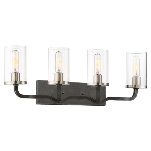 Sherwood Iron Black & Brushed Nickel Bathroom Light by Nuvo Lighting