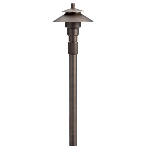 12V Small Adjustable Height Centennial Brass Path Light by Kichler Lighting