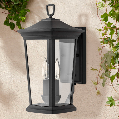 Bromley 15.50-Inch Outdoor Wall Light in Museum Black by Hinkley Lighting