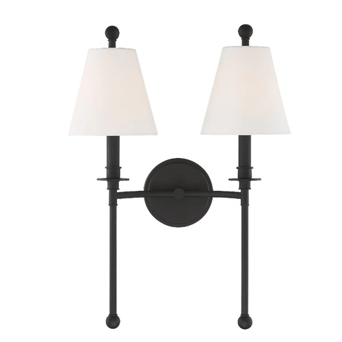 Crystorama Lighting Riverdale 14.5-Inch Double Sconce in Black by Crystorama Lighting RIV-383-BF