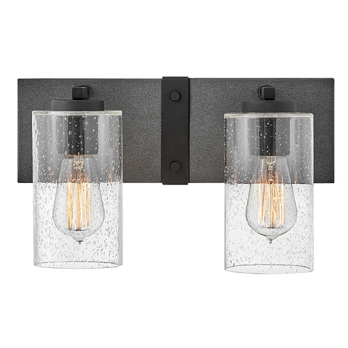 Sawyer 2-Light Vanity Light in Aged Zinc & Black by Hinkley Lighting