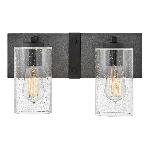 Hinkley Sawyer 2-Light Vanity Light in Aged Zinc & Black by Hinkley Lighting 5942DZ