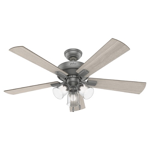 Crestfield Matte Silver LED Ceiling Fan by Hunter Fan Company