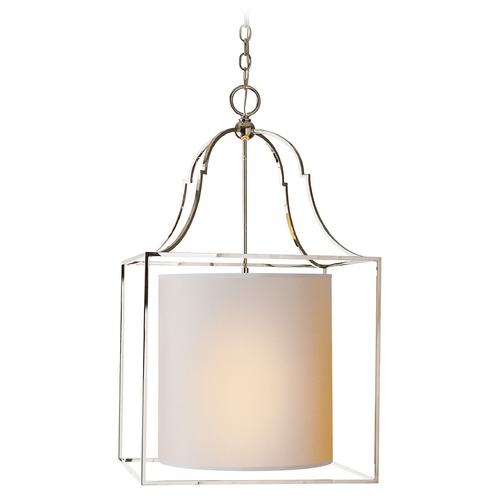 Visual Comfort Signature Collection E.F. Chapman Gustavian Lantern in Polished Nickel by Visual Comfort Signature CHC2167PNNP