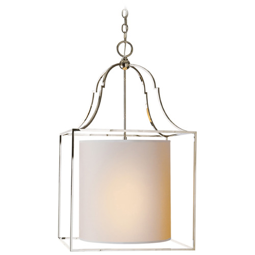 Visual Comfort Signature Collection E.F. Chapman Gustavian Lantern in Polished Nickel by Visual Comfort Signature CHC2167PNNP