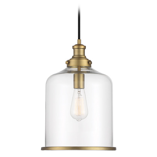 10.25-Inch Wide Pendant in Natural Brass by Meridian