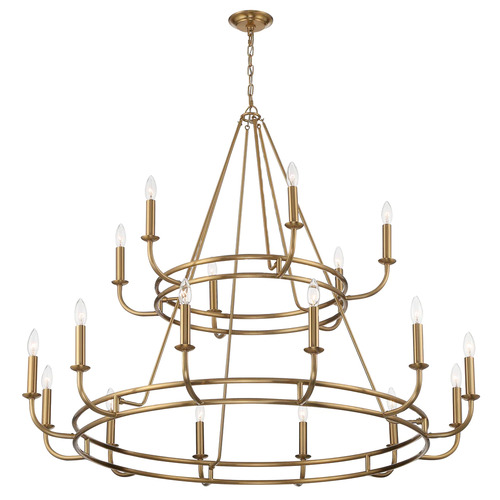 Bailey 48-Inch Wide Chandelier in Aged Brass by Crystorama Lighting