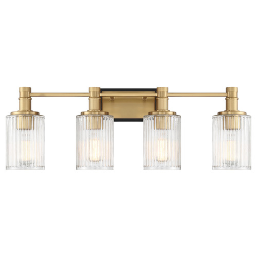 Savoy House Lighting Concord Matte Black with Warm Brass Bathroom Light