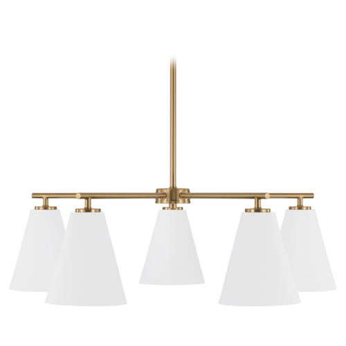Capital Lighting Charlie Matte Brass & White Chandelier