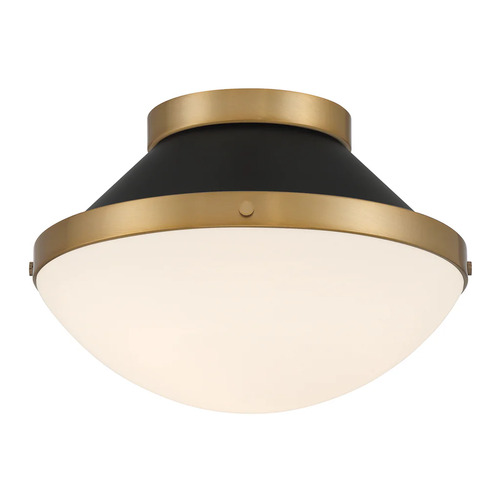 Crystorama Lighting Xander 1-Light Flush Mount in Gold & Black by Crystorama Lighting XAN-8001-VG-MK