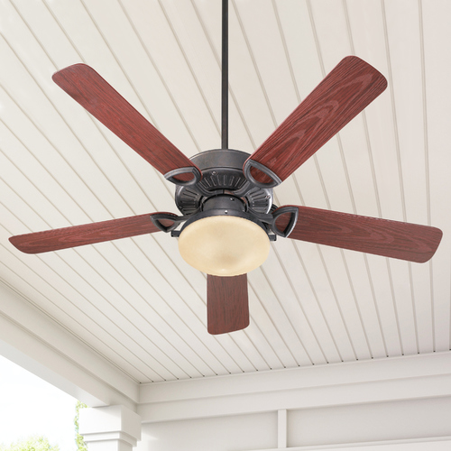 Estate Patio Toasted Sienna Ceiling Fan with Light by Quorum Lighting