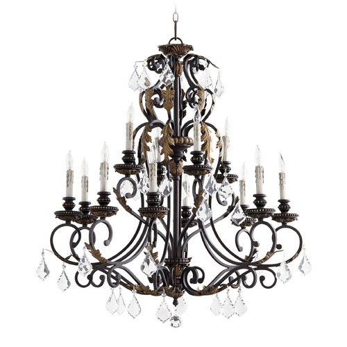 Rio Salado Toasted Sienna with Mystic Silver Crystal Chandelier by Quorum Lighting