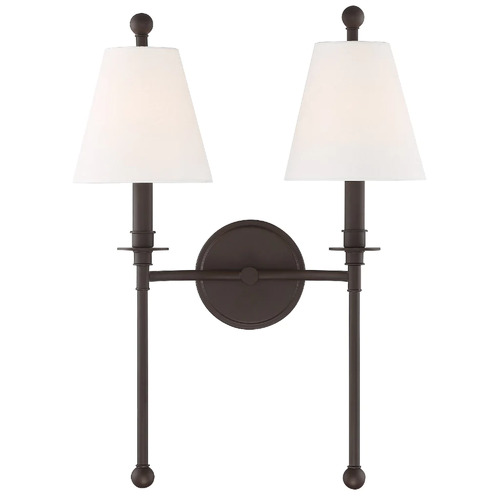 Crystorama Lighting Riverdale 14.5-Inch Double Sconce in Bronze by Crystorama Lighting RIV-383-DB