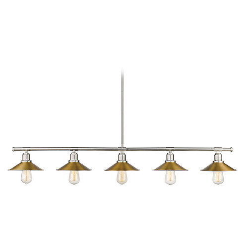 Casa Brushed Nickel & Factory Brass Linear Light by Z-Lite