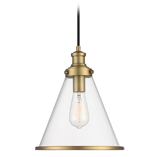 Meridian 11-Inch Wide Pendant in Natural Brass by Meridian M70121NB
