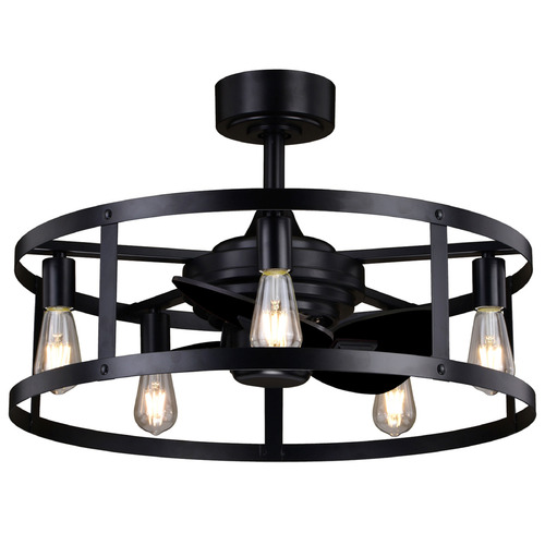 Vaxcel Lighting Akron Black LED Ceiling Fan with Light