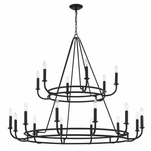 Bailey 48-Inch Wide Chandelier in Matte Black by Crystorama Lighting