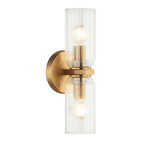 Matteo Lighting Westlock Aged Gold Brass Vertical Bathroom Light by Matteo Lighting W34012AG