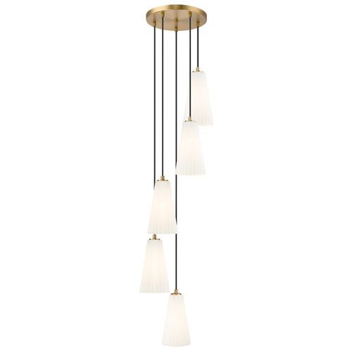Z-Lite Farrell Modern Gold Multi-Light Pendant with Conical Shade