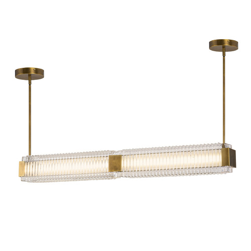 Alora Lighting Alai Vintage Brass LED Island Light with Rectangle Shade