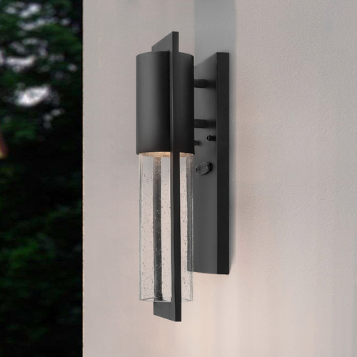 Seeded Glass Outdoor Wall Light Black by Hinkley Lighting