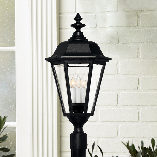 Hinkley Post Light with Clear Glass in Black Finish 1471BK
