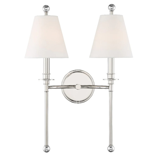 Crystorama Lighting Riverdale 14.5-Inch Double Sconce in Nickel by Crystorama Lighting RIV-383-PN