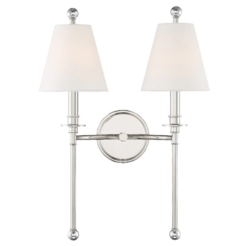 Riverdale 14.5-Inch Double Sconce in Nickel by Crystorama Lighting