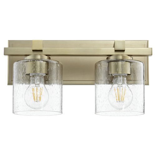 Quorum Lighting 14-Inch Aged Brass Bathroom Light by Quorum Lighting 5669-2-280