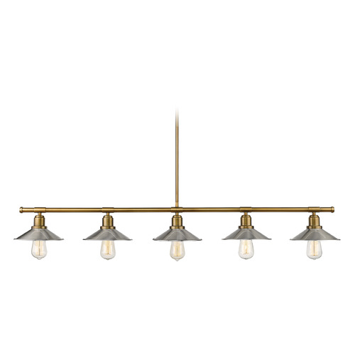 Z-Lite Casa Factory Brass & Brushed Nickel Linear Light by Z-Lite 613-5L-FB+BN