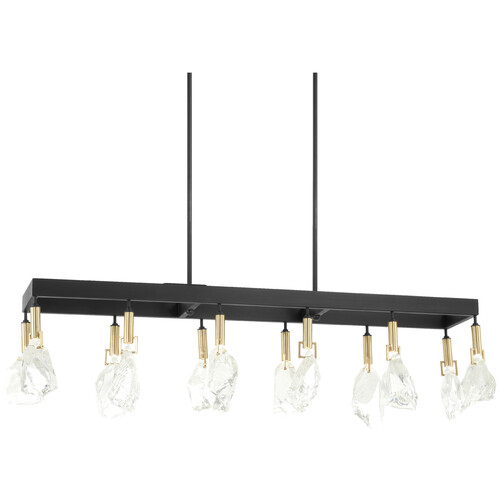 Rare Elements 12-Lt LED Linear Light in Coal & Brass by Metropolitan