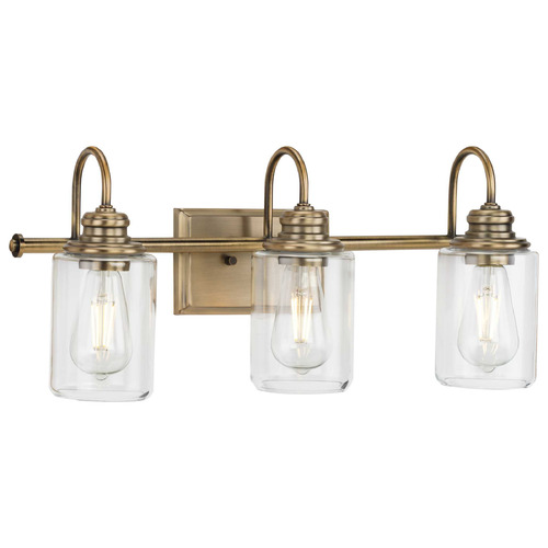 Progress Lighting Aiken Vintage Brass Bathroom Light