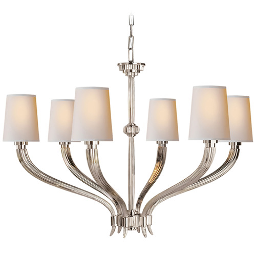 Visual Comfort Signature Collection E.F. Chapman Ruhlmann Chandelier in Polished Nickel by Visual Comfort Signature CHC2462PNNP