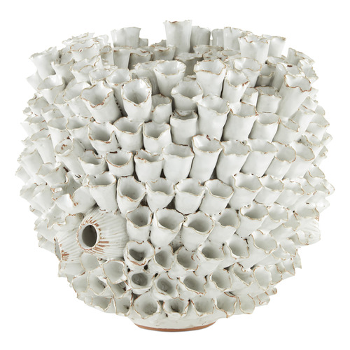 Currey and Company Lighting Currey and Company Manitapi White Vase 1200-0491