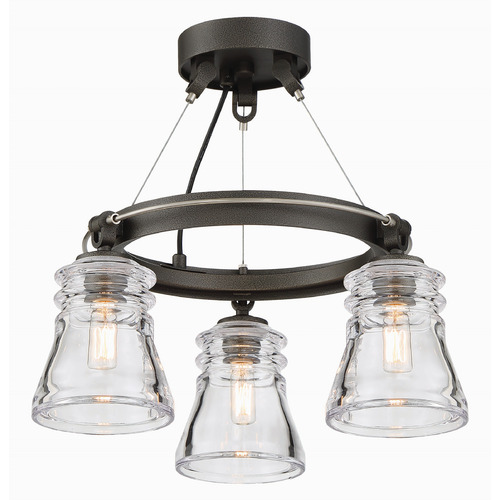 Graham Avenue Smoked Iron & Brushed Nickel Flush Mount by Minka Lavery
