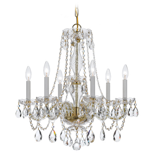 Crystorama Lighting Traditional Crystal Polished Brass Crystal Chandelier